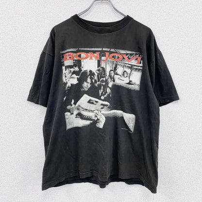90s　BROCKUM　BONJOVI　ボンジョヴィ　クロスロード　半袖Tシャツ　ヴィンテージ　ブラック　XLサイズ