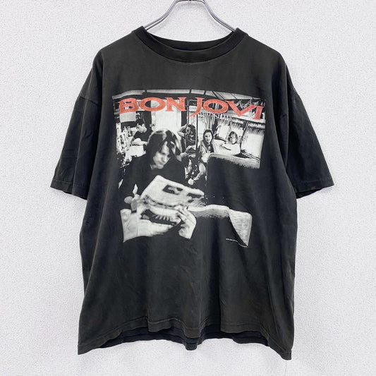 90s　BROCKUM　BONJOVI　ボンジョヴィ　クロスロード　半袖Tシャツ　ヴィンテージ　ブラック　XLサイズ