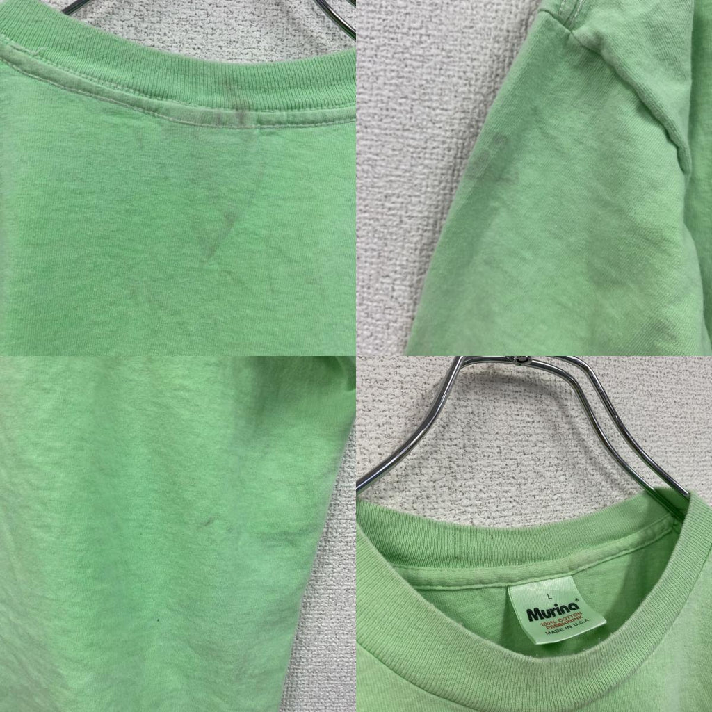 Murina　90s　半袖プリントTシャツ　シングルステッチ　黄緑　ライトグリーン　Lサイズ