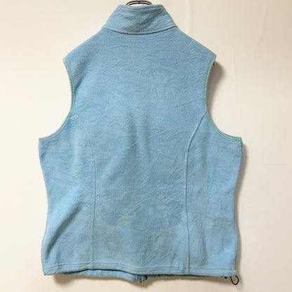 古着 used　L.L.Bean　エルエルビーン　ハイネックフルジップフリースベスト　ワンポイントロゴ刺繡　ブルー　XLサイズ