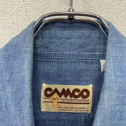 CAMCO　カムコ　　長袖シャンブレーワークシャツ　青　ブルー　Sサイズ