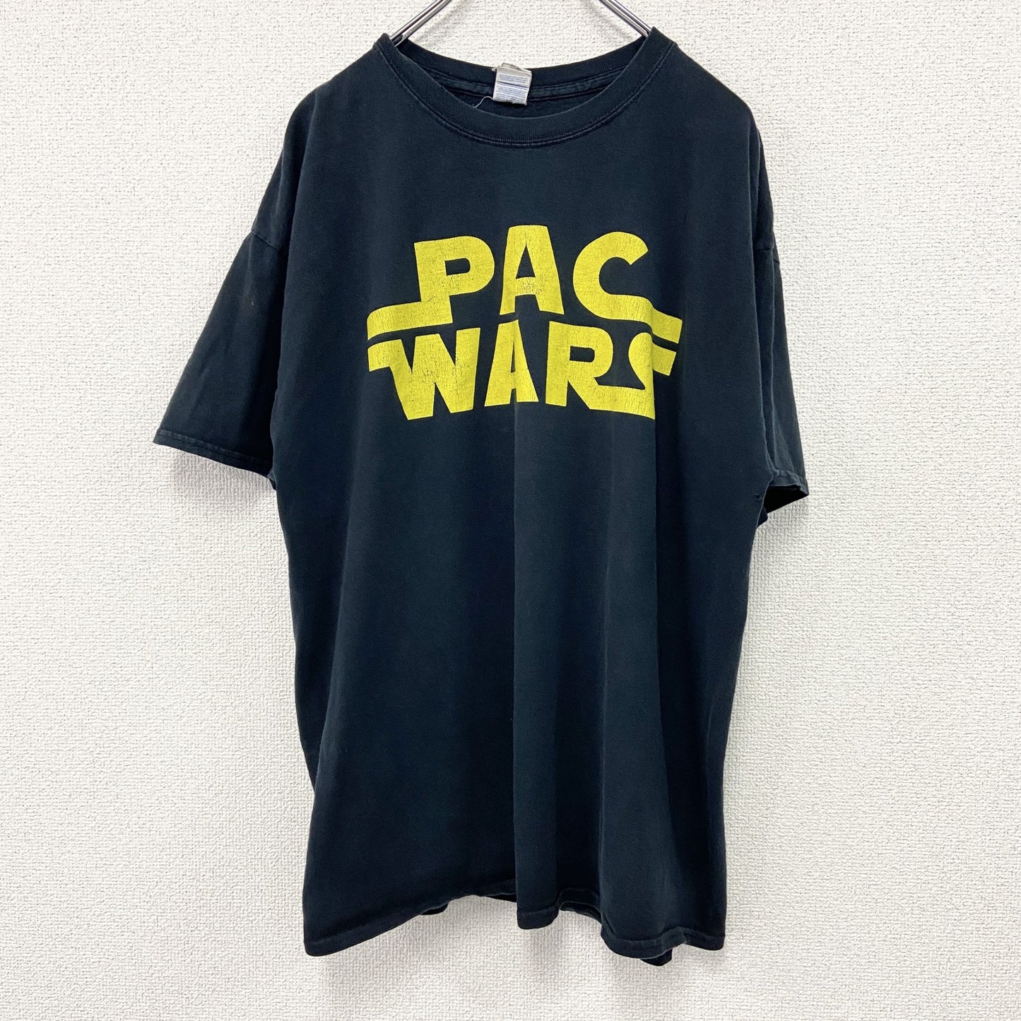 GILDAN　ギルダン　半袖プリントTシャツ　パロディT　PAC WARS　黒　ブラック　XLサイズ