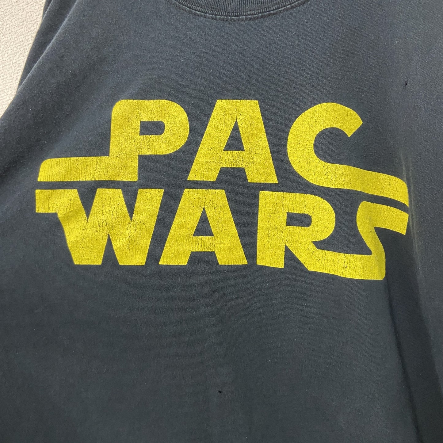 GILDAN　ギルダン　半袖プリントTシャツ　パロディT　PAC WARS　黒　ブラック　XLサイズ