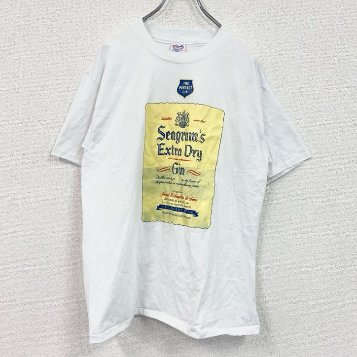 90s　Hanes　ヘインズ　半袖プリントTシャツ　ヴィンテージ　シングルステッチ　白　ホワイト　Lサイズ