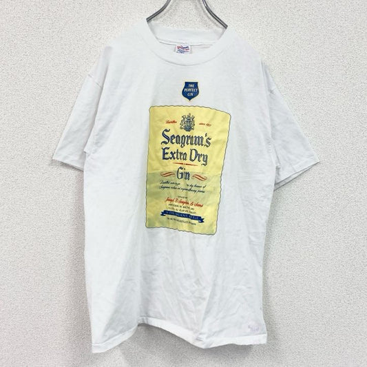 90s　Hanes　ヘインズ　半袖プリントTシャツ　ヴィンテージ　シングルステッチ　白　ホワイト　Lサイズ