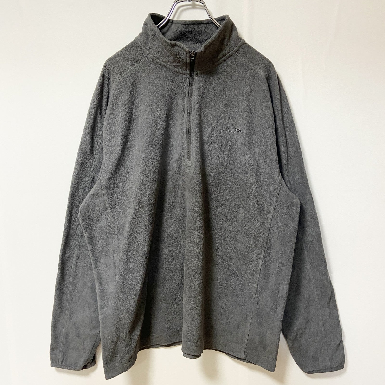 古着 used　C9 by Champion チャンピオン　長袖ハーフジップフリースジャケット　グレー　ロゴ刺　XLサイズ