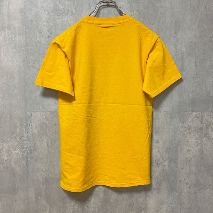 古着 used　GRAMBRING STATE UNIVERSITY　大学　半袖カレッジプリントTシャツ　黄色　イエロー　トラ柄
