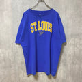 古着 used　NHL　ST.LOUIS　アイスホッケー　半袖刺繍Tシャツ　青　ブルー　スポーツ　オーバーサイズ　XLサイズ