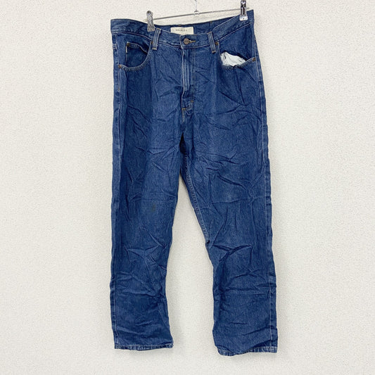 ～00s　L.L.Bean　エルエルビーン　デニムパンツ/ジーンズ　ジップフライ　革パッチ　ヴィンテージ　インディゴ　W34サイズ