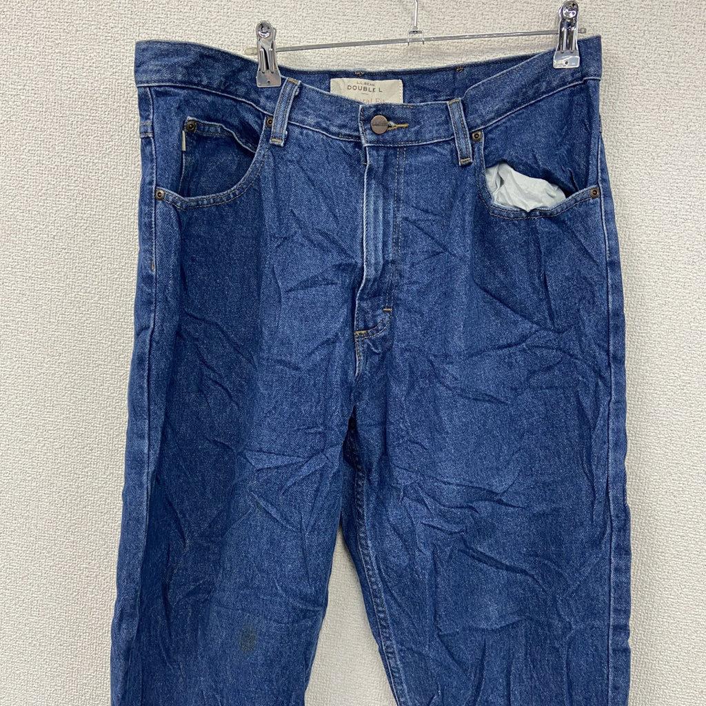 ～00s　L.L.Bean　エルエルビーン　デニムパンツ/ジーンズ　ジップフライ　革パッチ　ヴィンテージ　インディゴ　W34サイズ