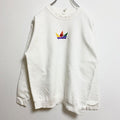 COTTONHERITAGE　スウェット/トレーナー　刺繍ロゴ　ポップデザイン　ワンポイント　クルーネック　白　ホワイト　Mサイズ