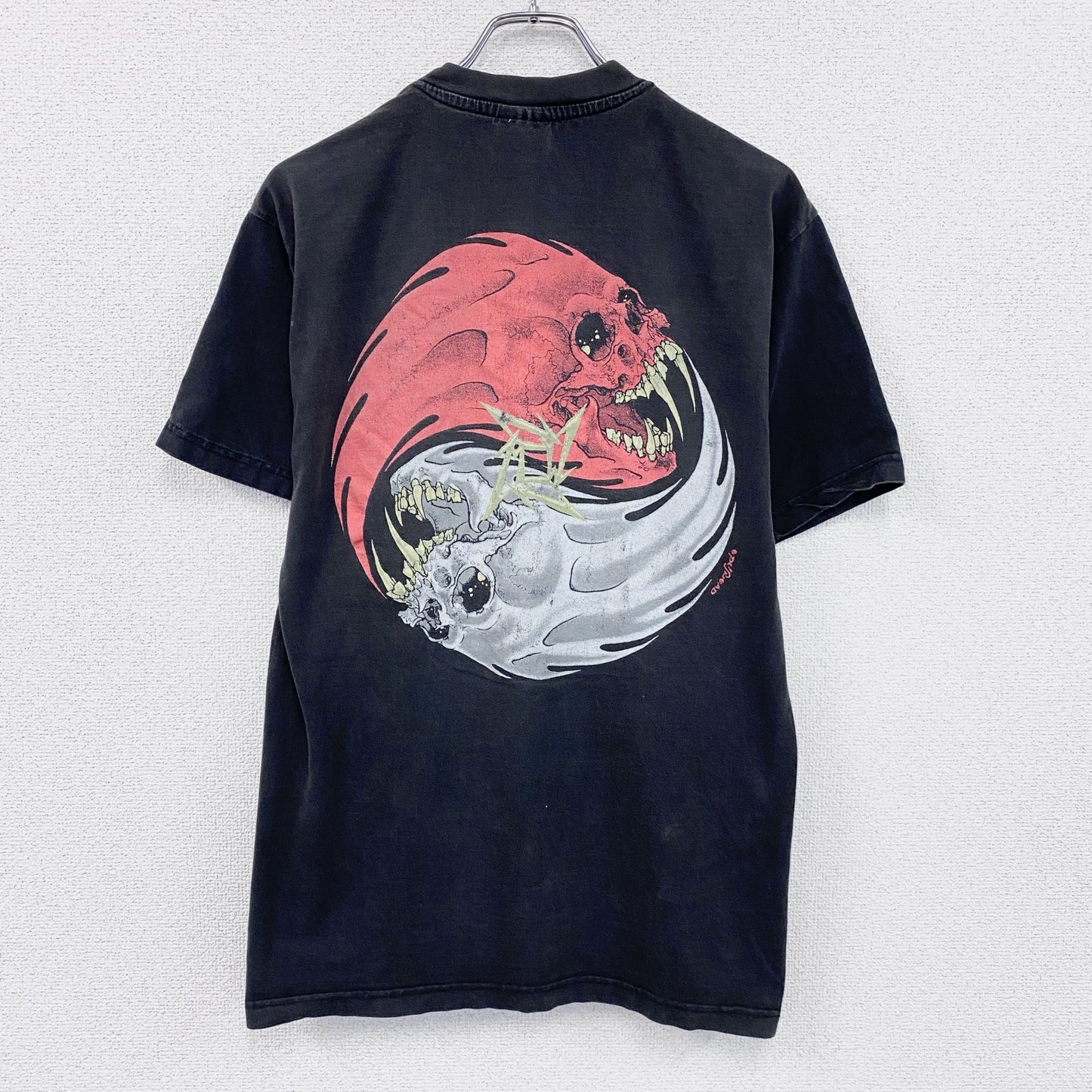 90s～　Metallica　メタリカ　半袖プリントTシャツ　バンドT　REBEL SKULL　黒　ブラック　Lサイズ