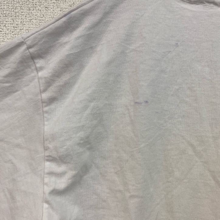 90s　Hanes　ヘインズ　半袖プリントTシャツ　ヴィンテージ　シングルステッチ　白　ホワイト　Lサイズ
