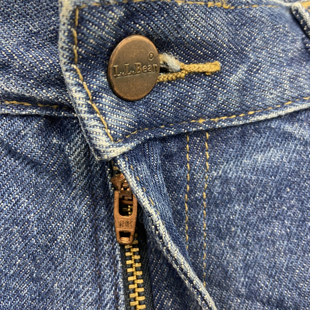 ～00s　L.L.Bean　エルエルビーン　デニムパンツ/ジーンズ　ジップフライ　革パッチ　ヴィンテージ　インディゴ　W34サイズ