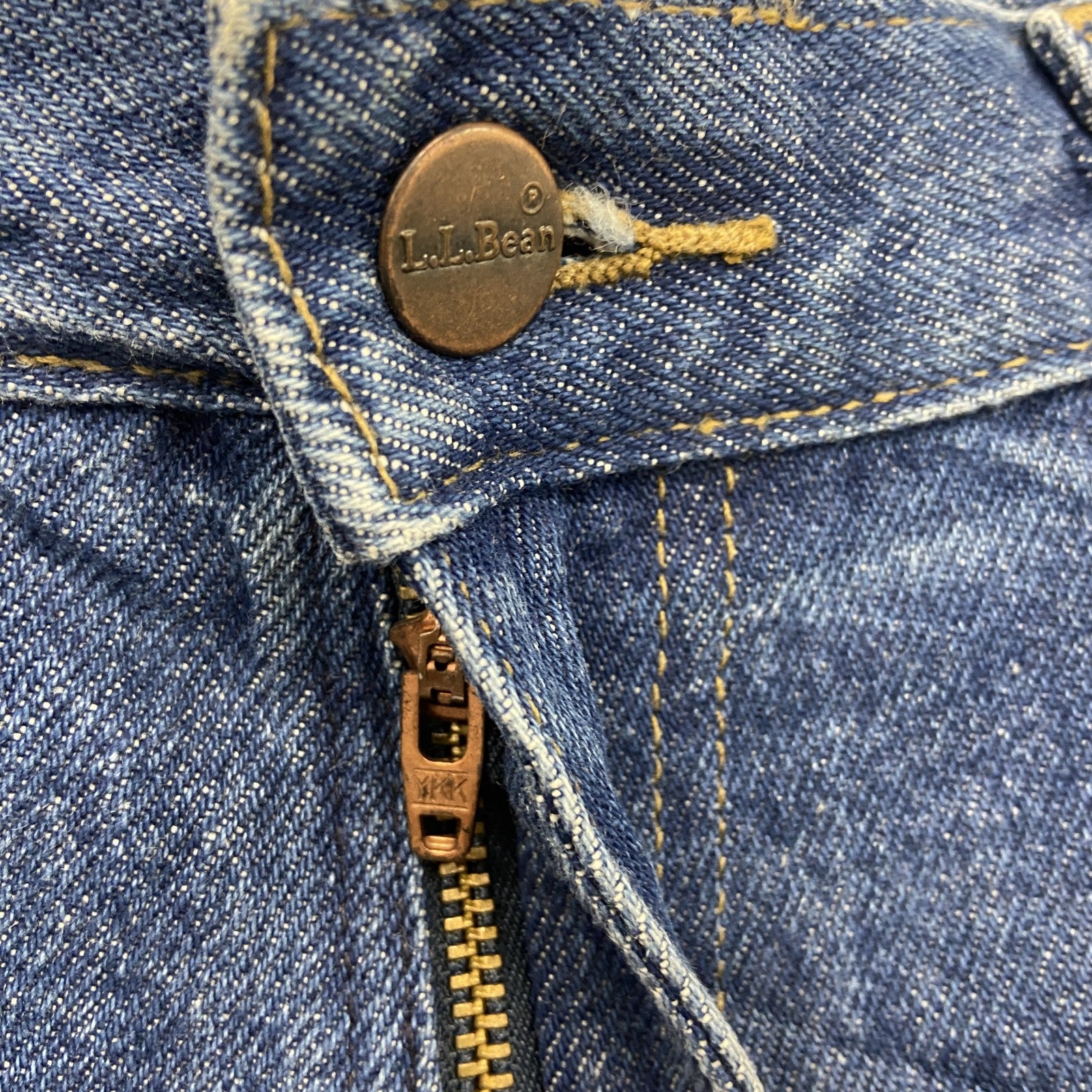 ～00s　L.L.Bean　エルエルビーン　デニムパンツ/ジーンズ　ジップフライ　革パッチ　ヴィンテージ　インディゴ　W34サイズ