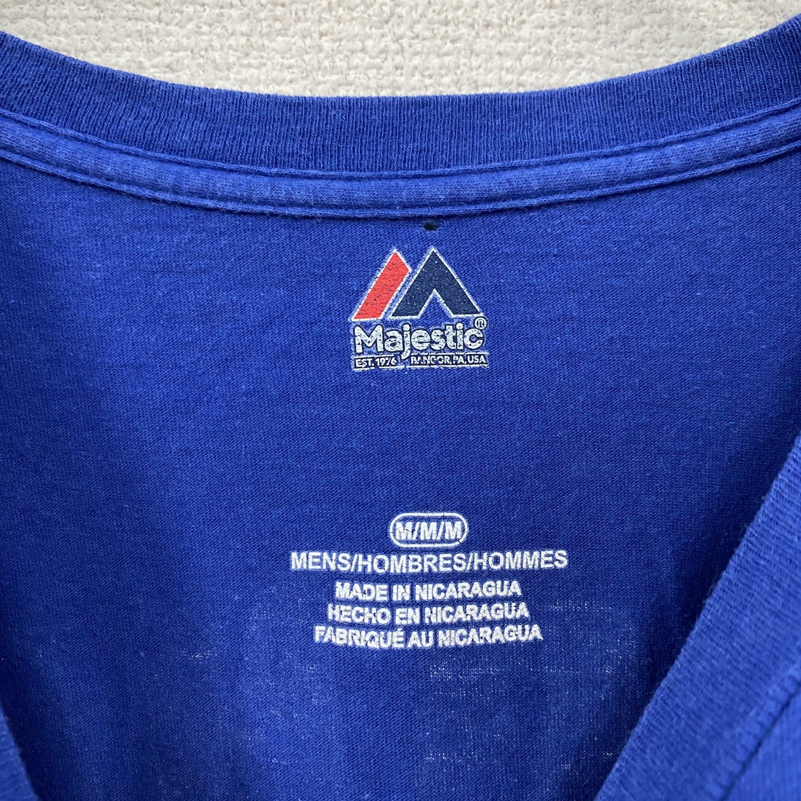 Majestic　マジェスティック　MLB　Mets　ニューヨークメッツ　ピートアロンソ　半袖プリントTシャツ　青　ブルー　Ｍサイズ　