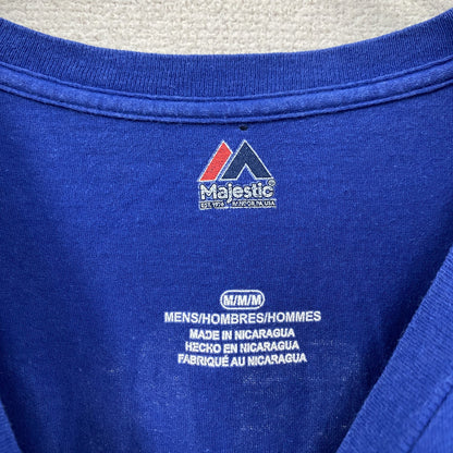 Majestic　マジェスティック　MLB　Mets　ニューヨークメッツ　半袖プリントTシャツ　青　ブルー　Ｍサイズ　