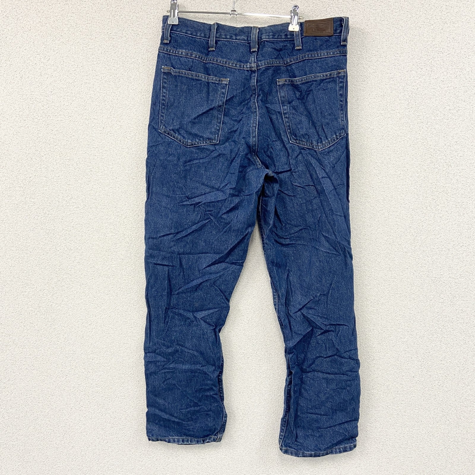 ～00s　L.L.Bean　エルエルビーン　デニムパンツ/ジーンズ　ジップフライ　革パッチ　ヴィンテージ　インディゴ　W34サイズ
