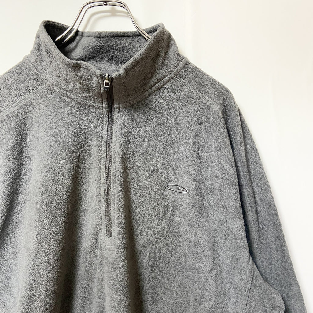 古着 used　C9 by Champion チャンピオン　長袖ハーフジップフリースジャケット　グレー　ロゴ刺　XLサイズ