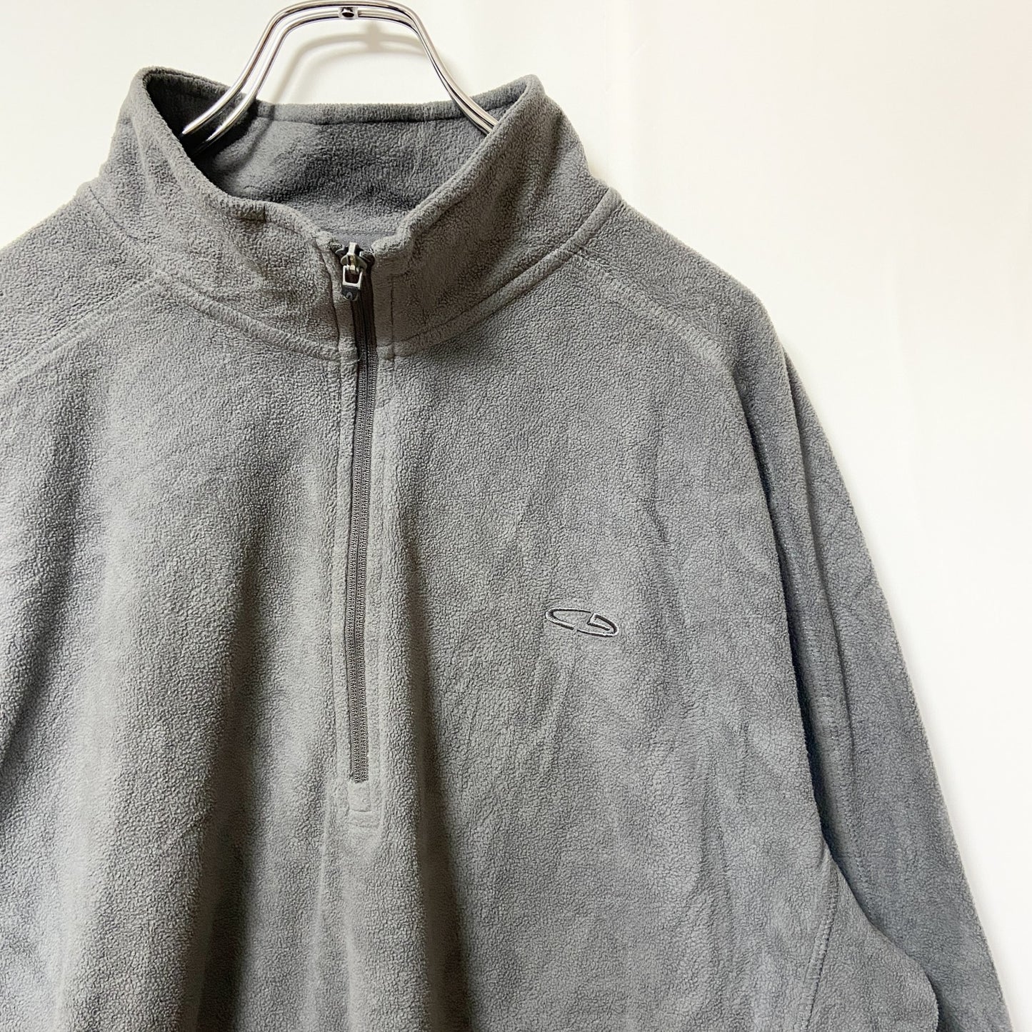 古着 used　C9 by Champion チャンピオン　長袖ハーフジップフリースジャケット　グレー　ロゴ刺　XLサイズ