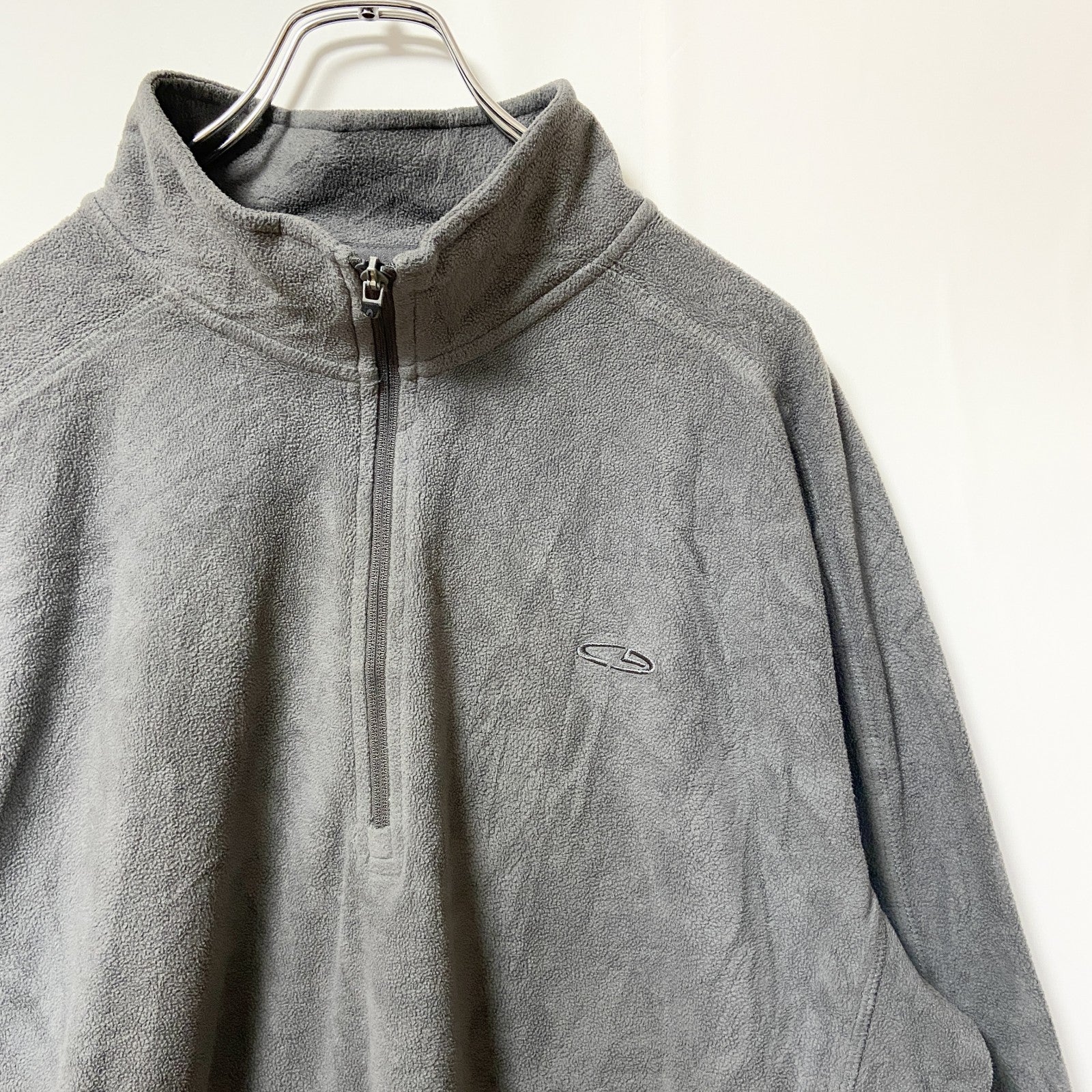 古着 used　C9 by Champion チャンピオン　長袖ハーフジップフリースジャケット　グレー　ロゴ刺　XLサイズ