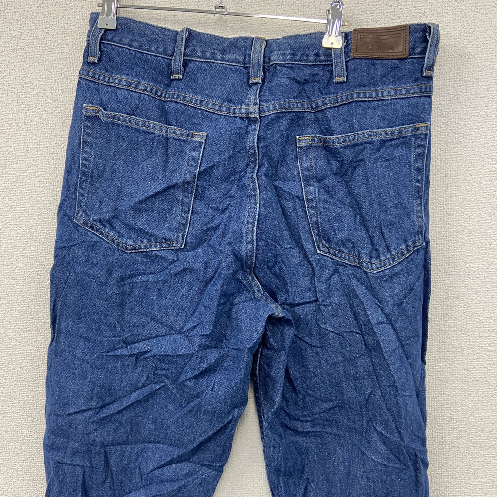 ～00s　L.L.Bean　エルエルビーン　デニムパンツ/ジーンズ　ジップフライ　革パッチ　ヴィンテージ　インディゴ　W34サイズ