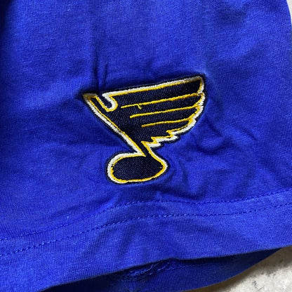 古着 used　NHL　ST.LOUIS　アイスホッケー　半袖刺繍Tシャツ　青　ブルー　スポーツ　オーバーサイズ　XLサイズ