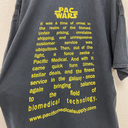 GILDAN　ギルダン　半袖プリントTシャツ　パロディT　PAC WARS　黒　ブラック　XLサイズ