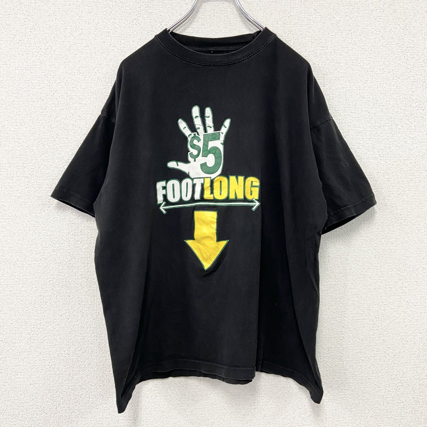SUBWAY　サブウェイ　半袖プリントTシャツ　企業T　FOOT LONG　黒　ブラック　