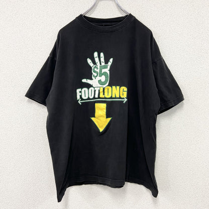 SUBWAY　サブウェイ　半袖プリントTシャツ　企業T　FOOT LONG　黒　ブラック　