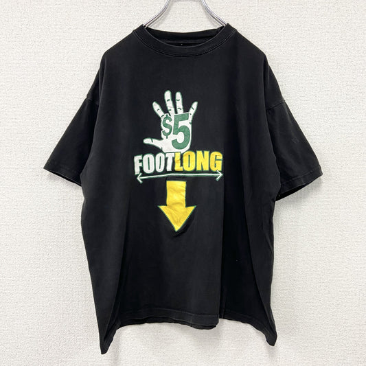 SUBWAY　サブウェイ　半袖プリントTシャツ　企業T　FOOT LONG　黒　ブラック　