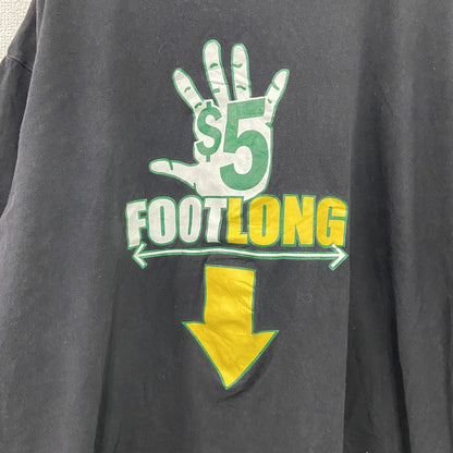 SUBWAY　サブウェイ　半袖プリントTシャツ　企業T　FOOT LONG　黒　ブラック　