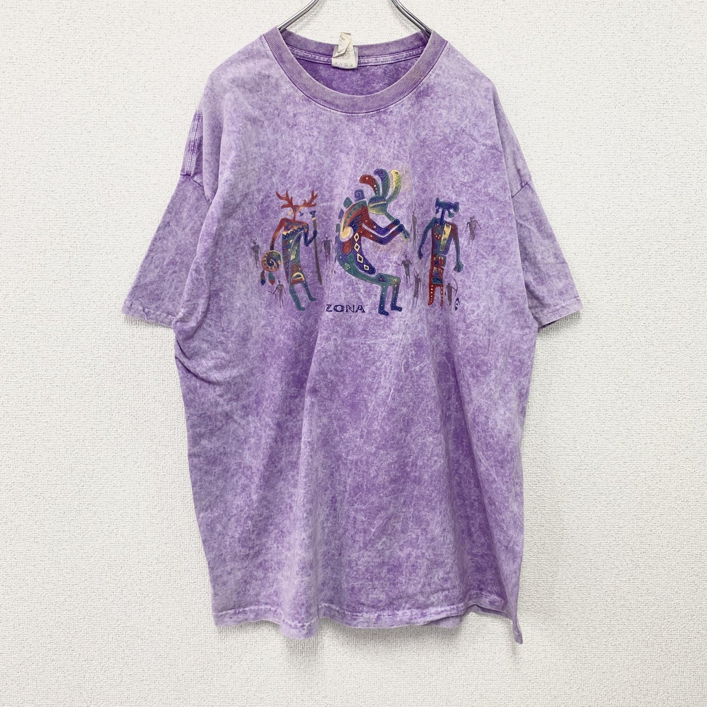 Hanes　ヘインズ　半袖プリントTシャツ　タイダイ柄　紫　パープル　2XLサイズ