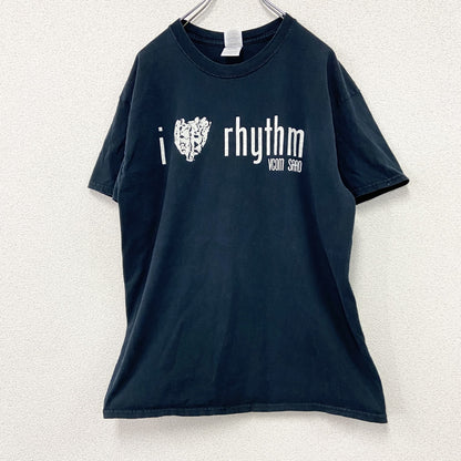 GILDAN　ギルダン　半袖プリントTシャツ　I♡Tシャツ　両面プリント　黒　ブラック　Lサイズ