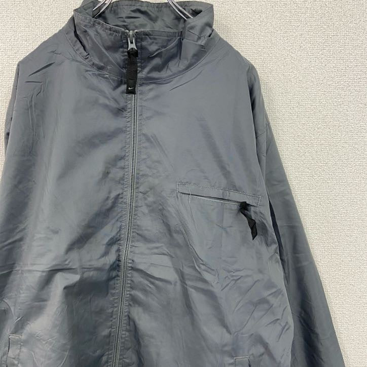 00s　NIKE　ナイキ　フルジップナイロンジャケット　ヴィンテージ　グレー　XLサイズ