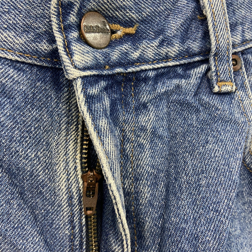 L.L.Bean　エルエルビーン　デニムパンツ/ジーンズ　ジップフライ　革パッチ　縦落ち　インディゴ　W33サイズ