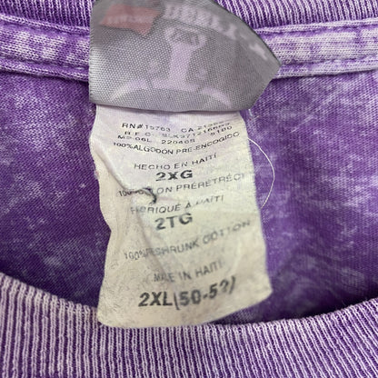 Hanes　ヘインズ　半袖プリントTシャツ　タイダイ柄　紫　パープル　2XLサイズ