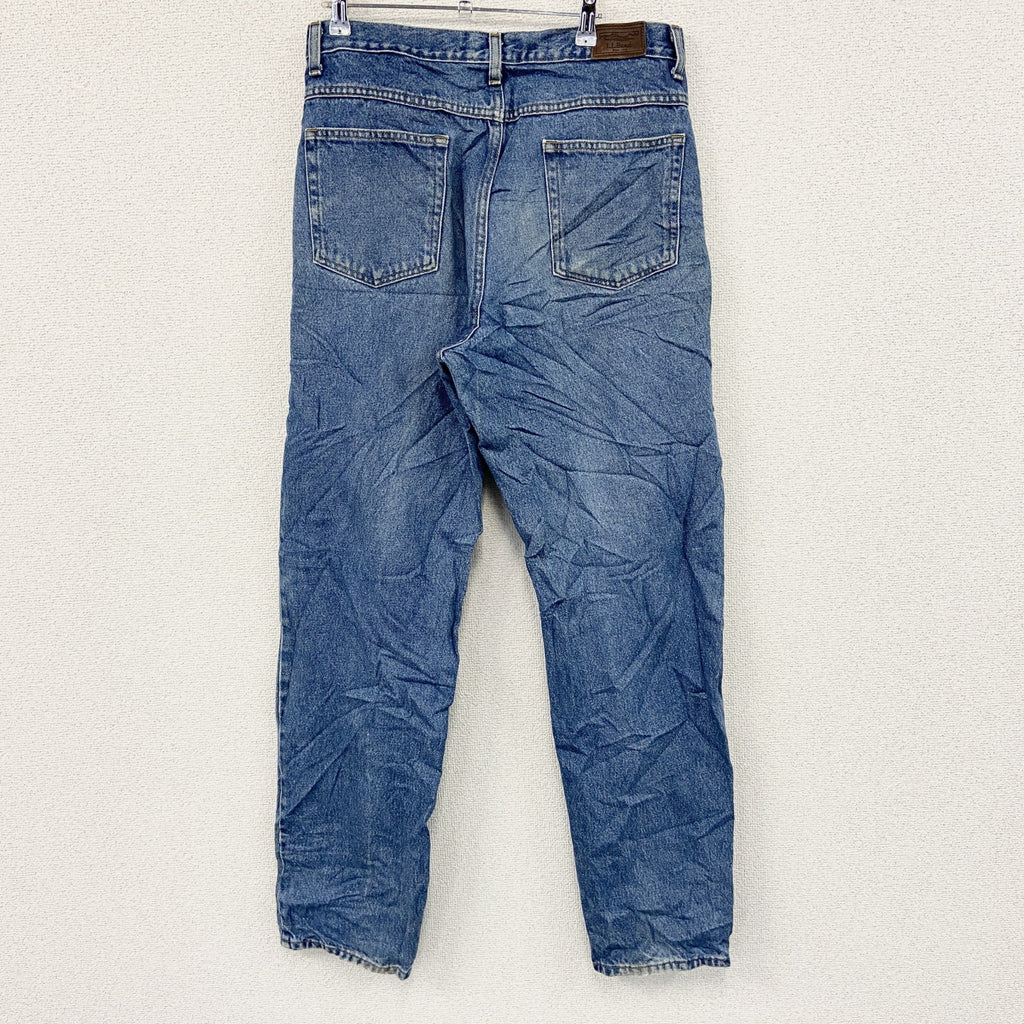 L.L.Bean　エルエルビーン　デニムパンツ/ジーンズ　ジップフライ　革パッチ　縦落ち　インディゴ　W33サイズ