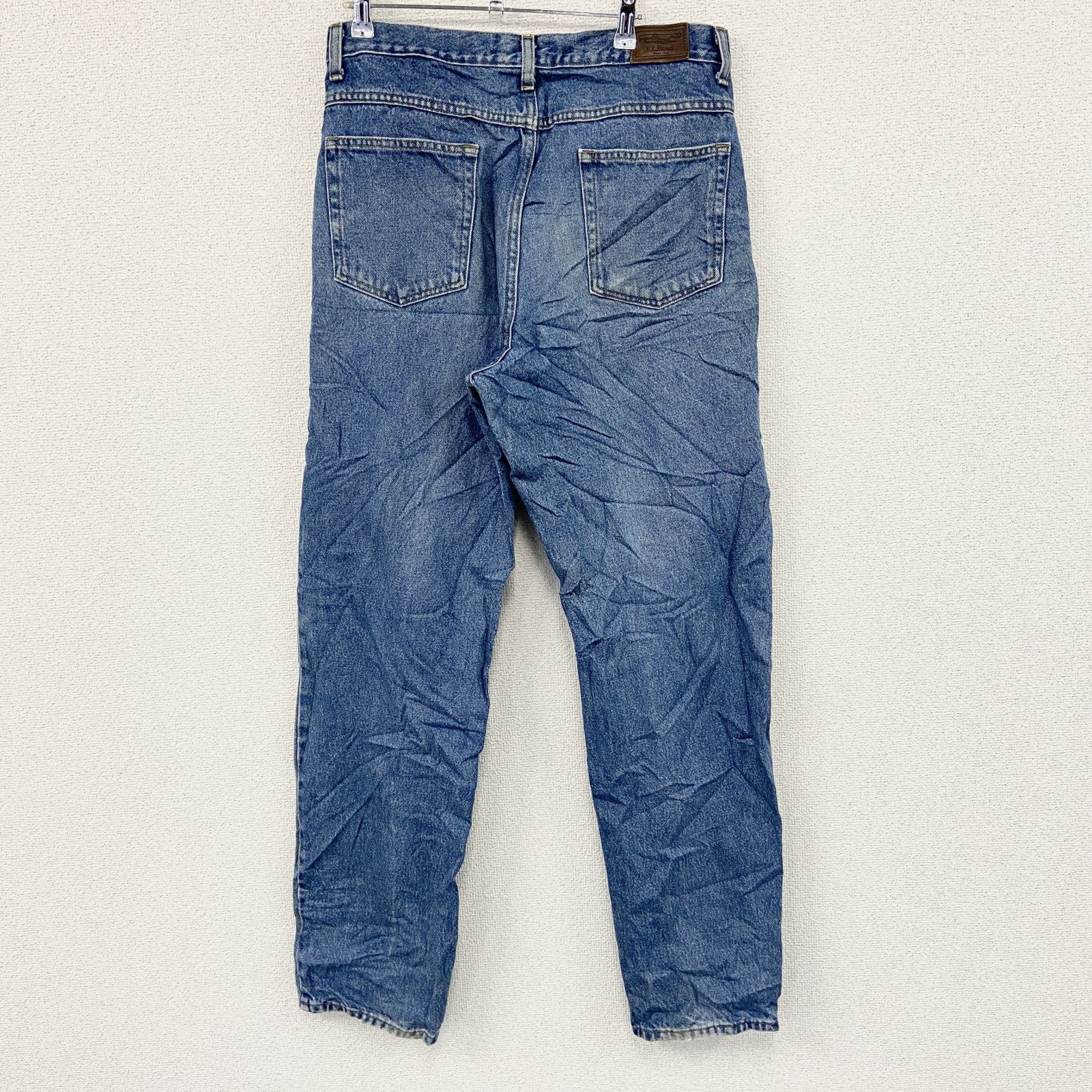 L.L.Bean　エルエルビーン　デニムパンツ/ジーンズ　ジップフライ　革パッチ　縦落ち　インディゴ　W33サイズ
