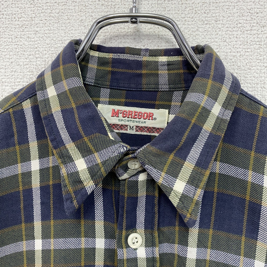 McGREGOR　マックレガー　長袖シャツ　チェック柄　紺　ネイビー　緑　グリーン　Mサイズ