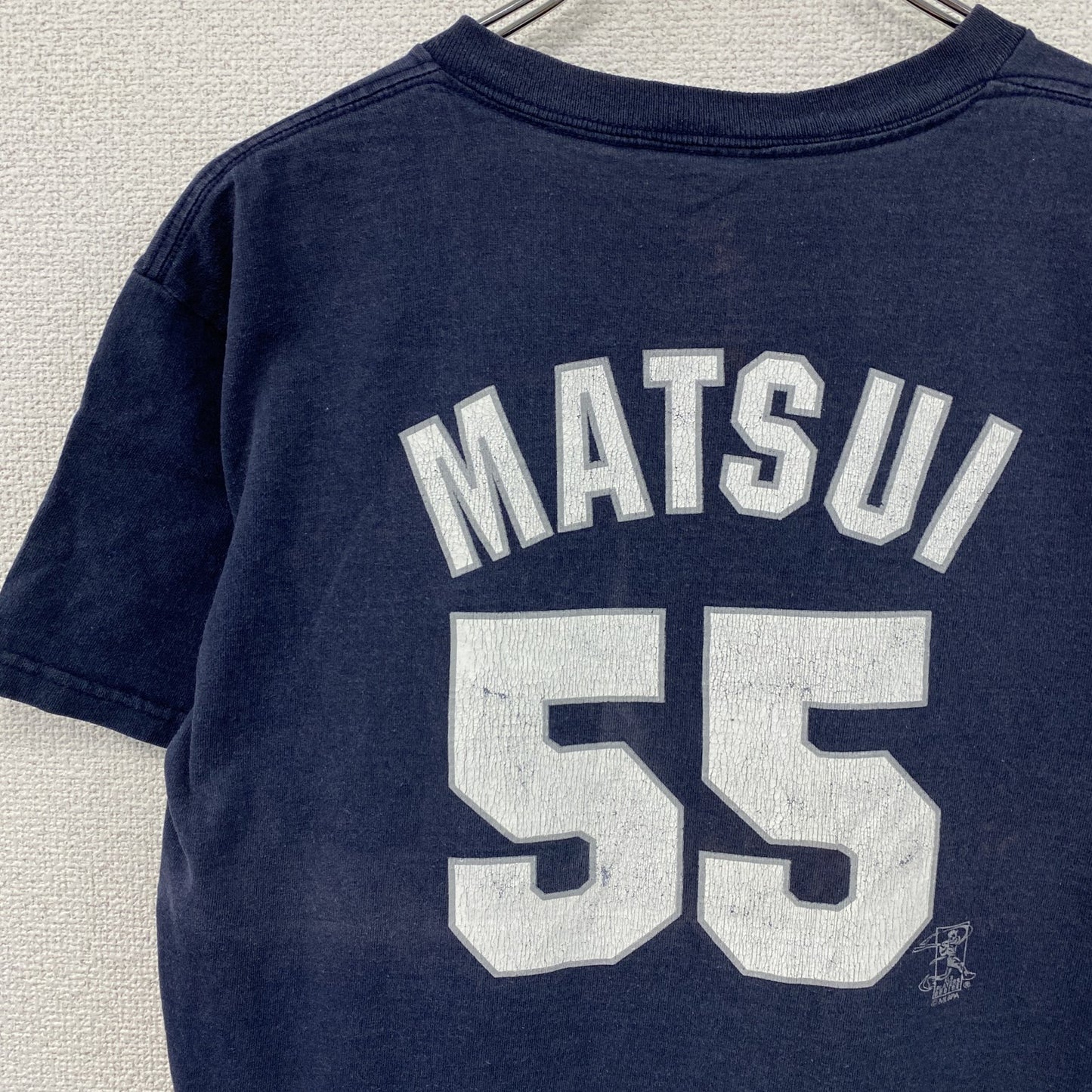 New York Yankees　ニューヨークヤンキース　55　松井秀喜　半袖プリントTシャツ　紺　ネイビー