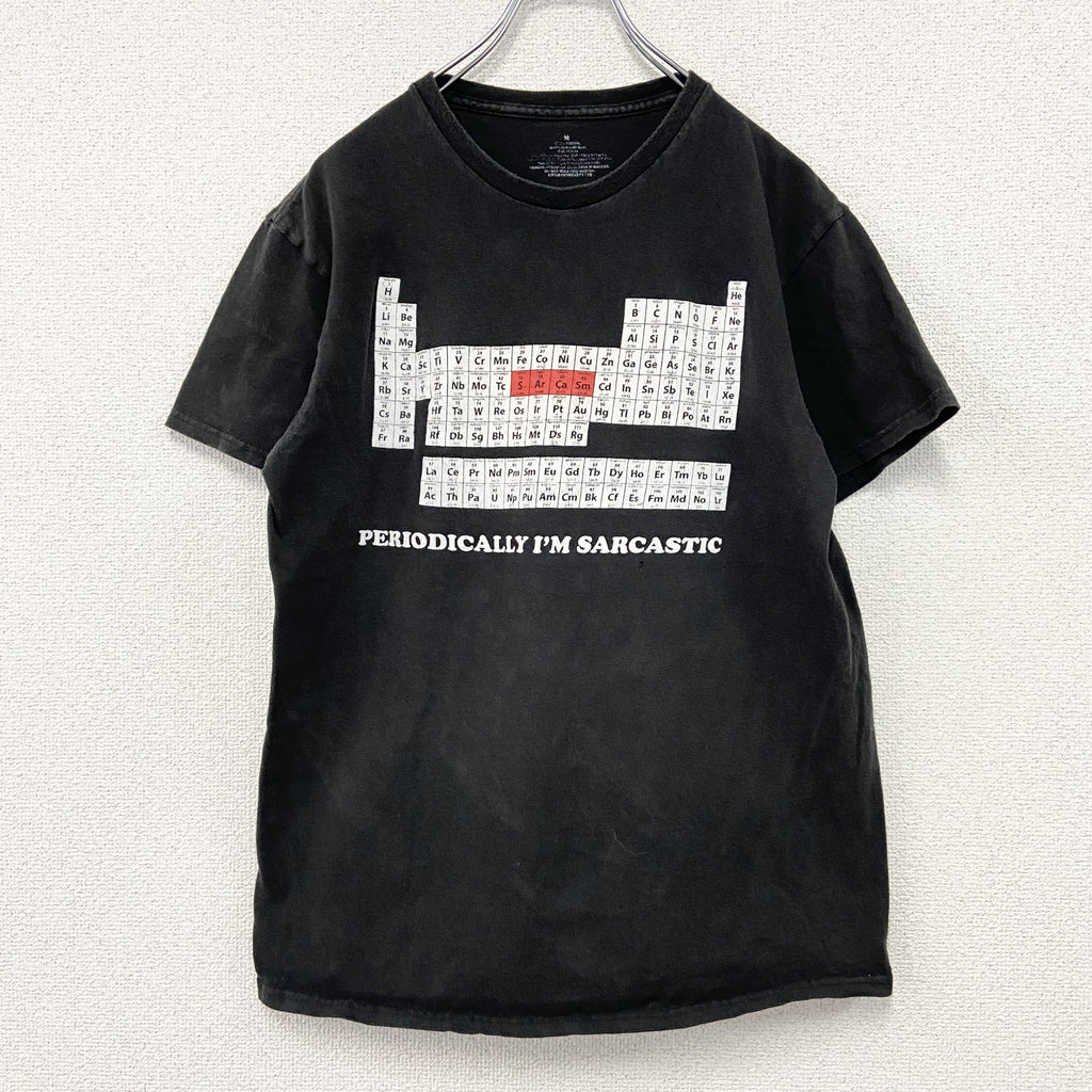 半袖プリントTシャツ　元素記号　黒　ブラック　Mサイズ