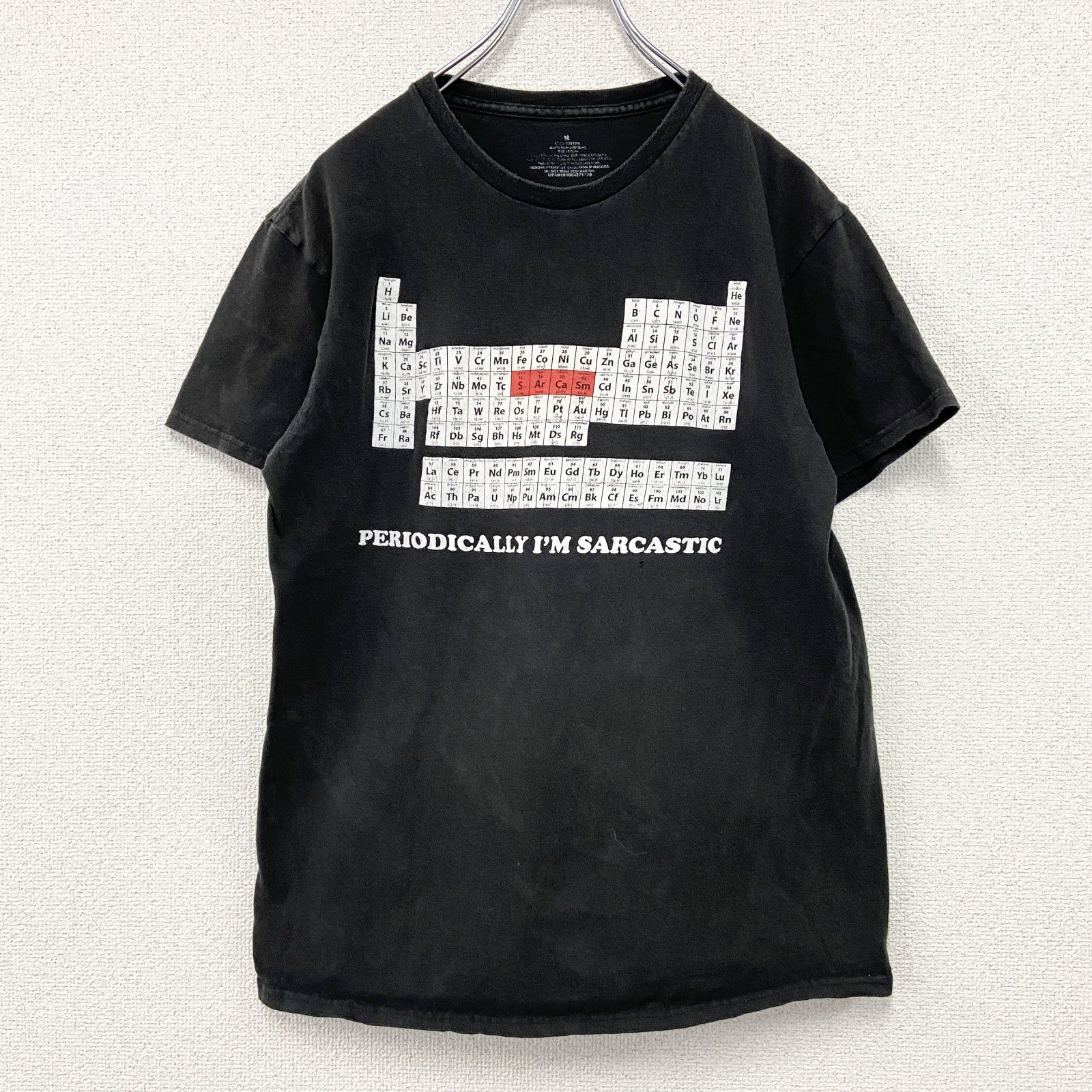 半袖プリントTシャツ　元素記号　黒　ブラック　Mサイズ