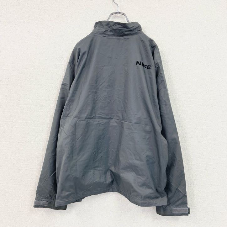 00s　NIKE　ナイキ　フルジップナイロンジャケット　ヴィンテージ　グレー　XLサイズ