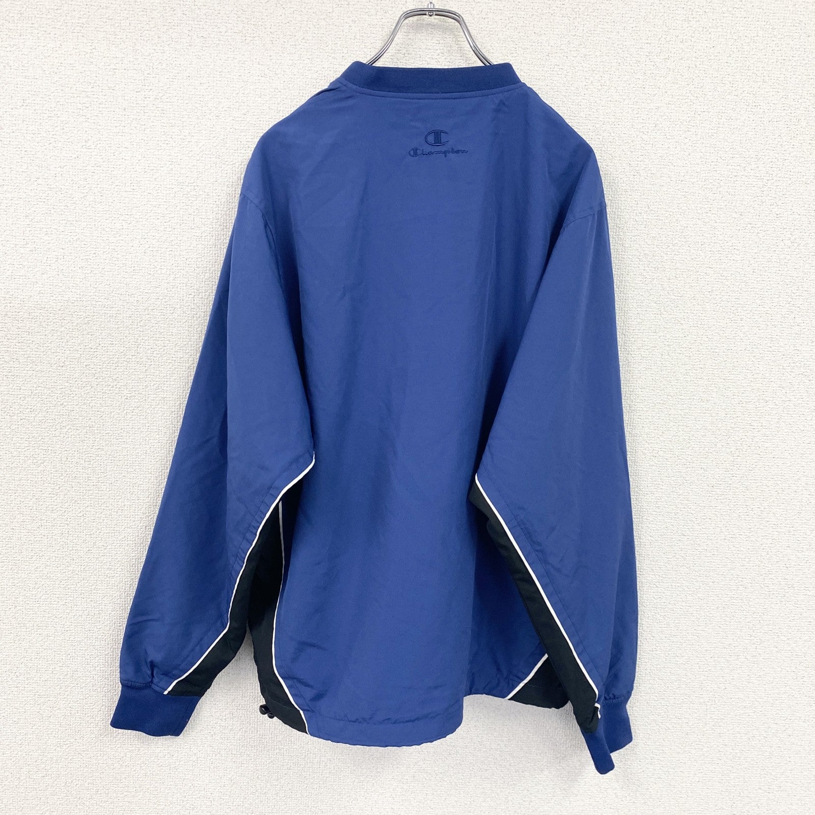 90s　champion　チャンピオン　プルオーバージャケット　ヴィンテージ　カレッジ　青　ブルー　Sサイズ