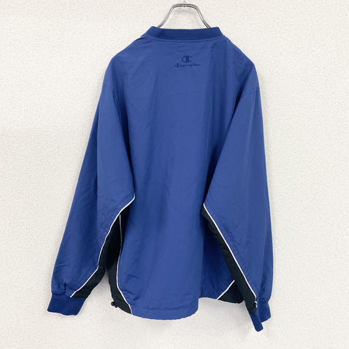 90s　champion　チャンピオン　プルオーバージャケット　ヴィンテージ　カレッジ　青　ブルー　Sサイズ