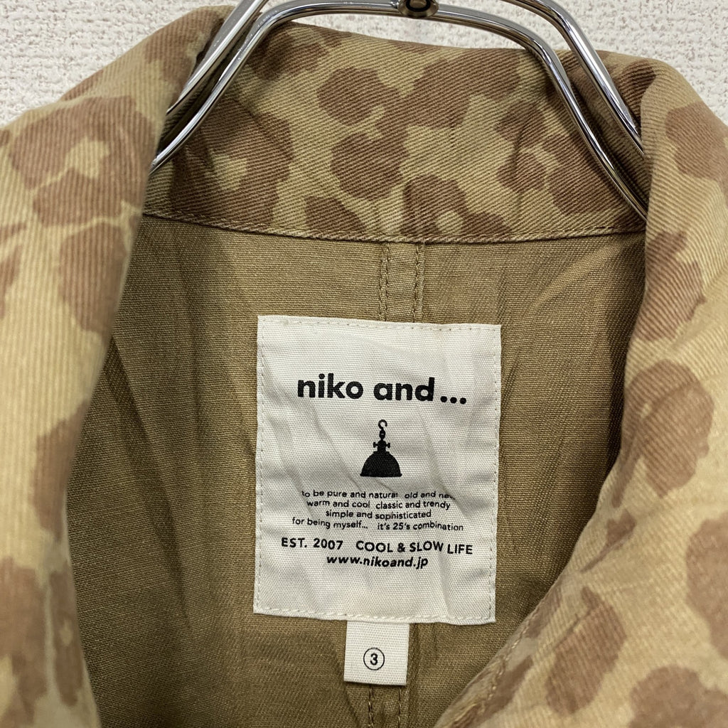 niko and...　ニコアンド　ワークジャケット　レオパード　茶色　ブラウン　3サイズ