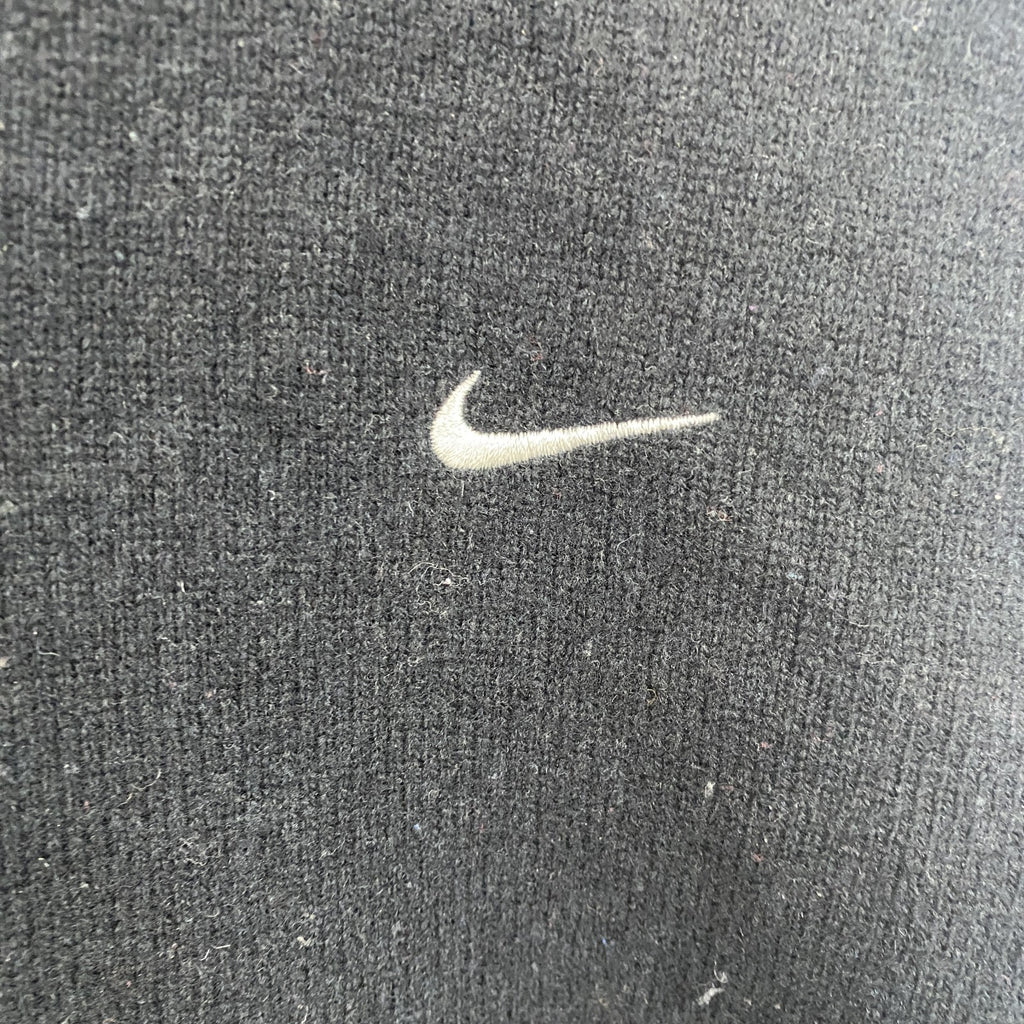 NIKE　ナイキ　ウールニットベスト　刺繡ロゴ　黒　ブラック　Lサイズ