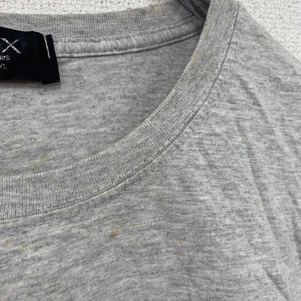 AW　半袖プリントTシャツ　パロディT　唇　灰色　グレー　Lサイズ