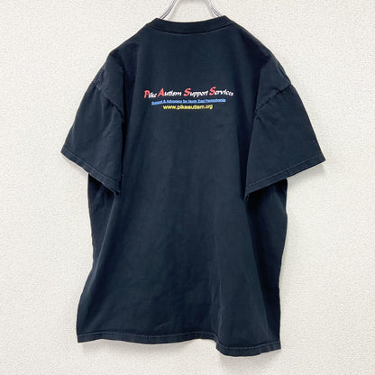PORT&COMPANY　ポートアンドカンパニー　半袖プリントTシャツ　自閉症啓発　黒　ブラック　XLサイズ